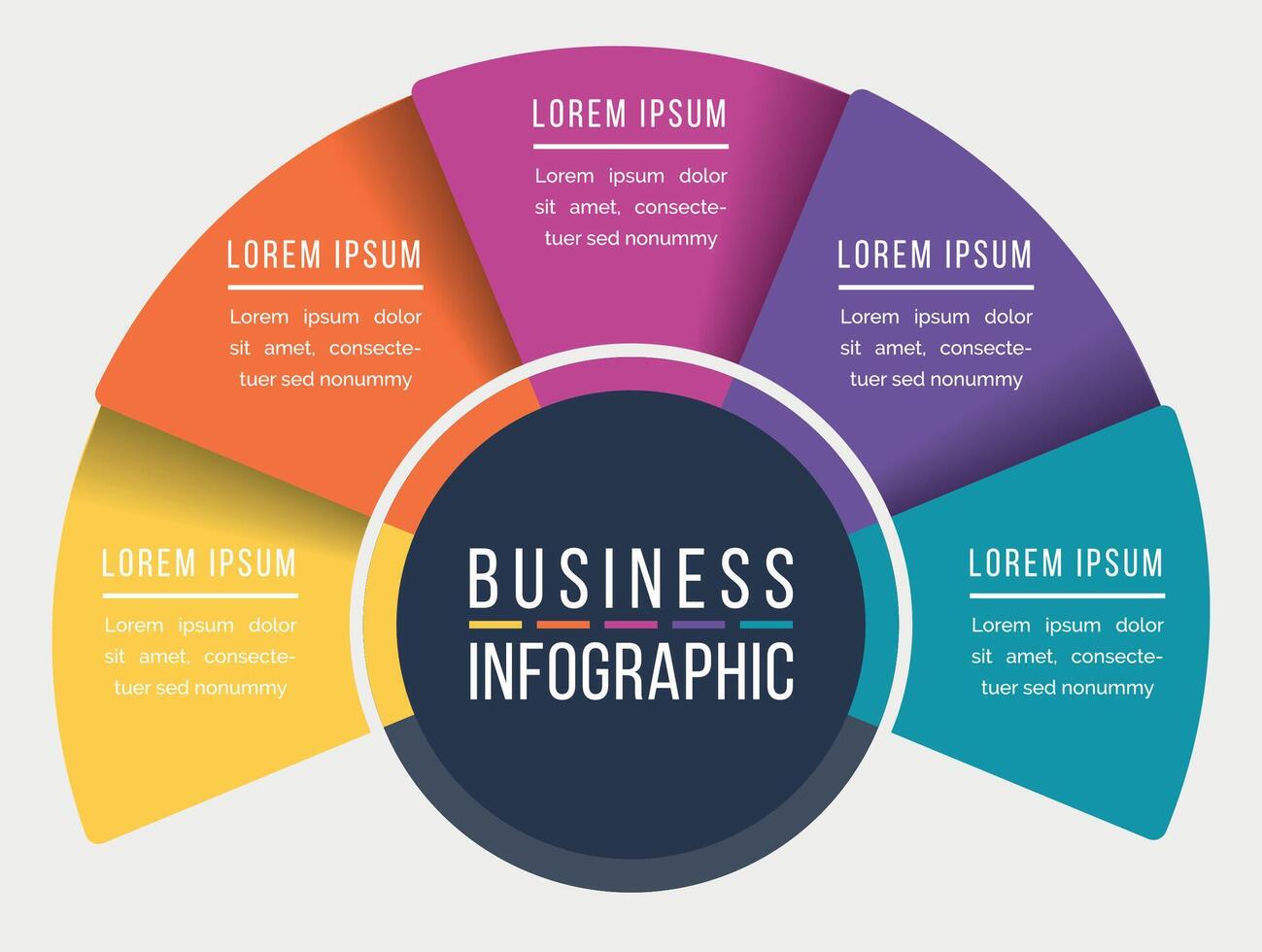 Infographics 5 options or steps design template for business information vector