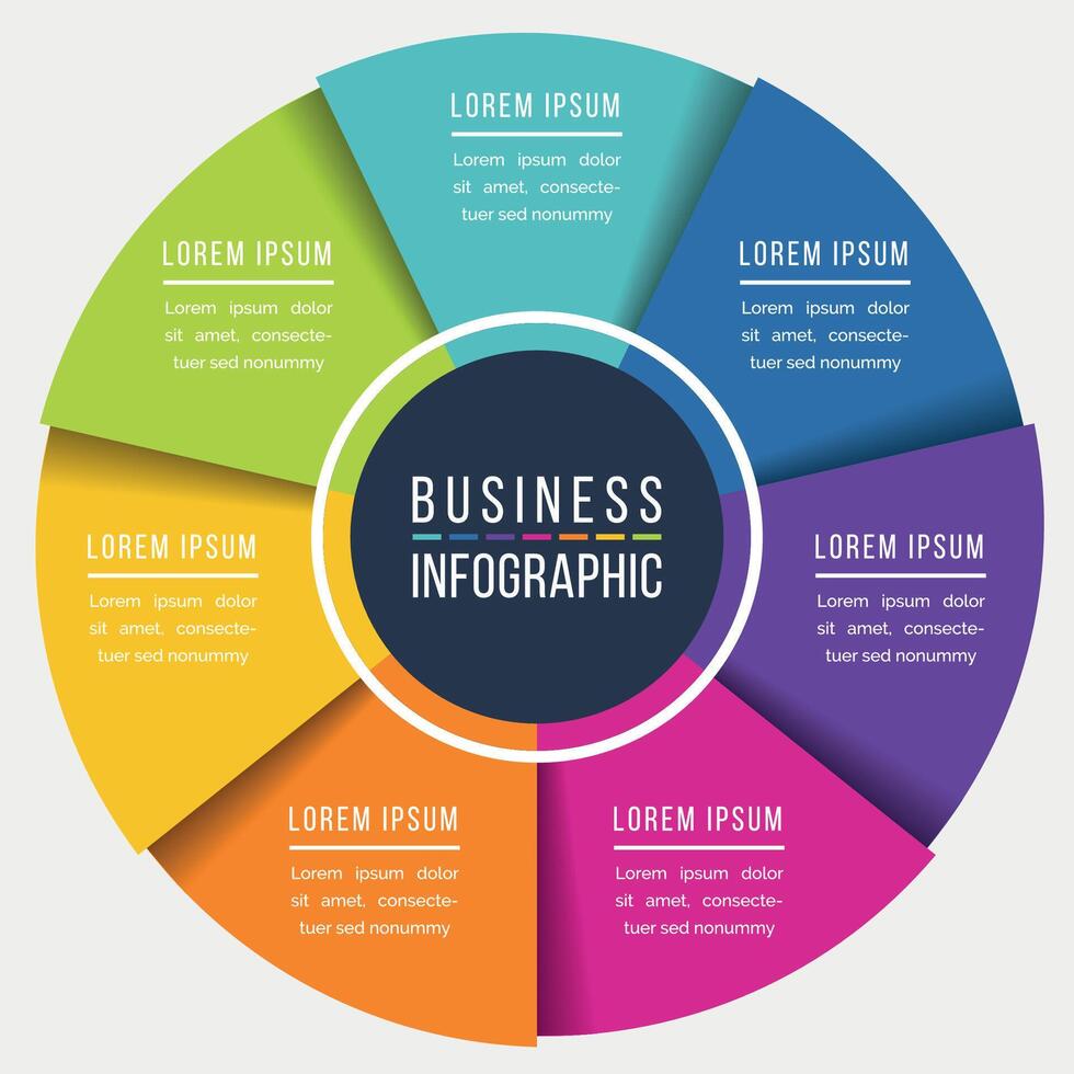 Infographics 7 options or steps design template for business information vector