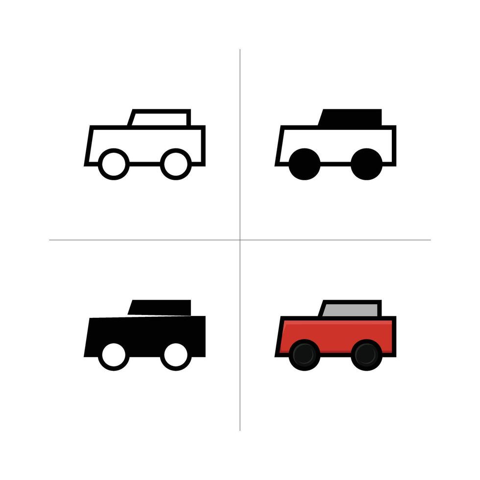 Set Of Flat Simple Car Icon Illustration vector