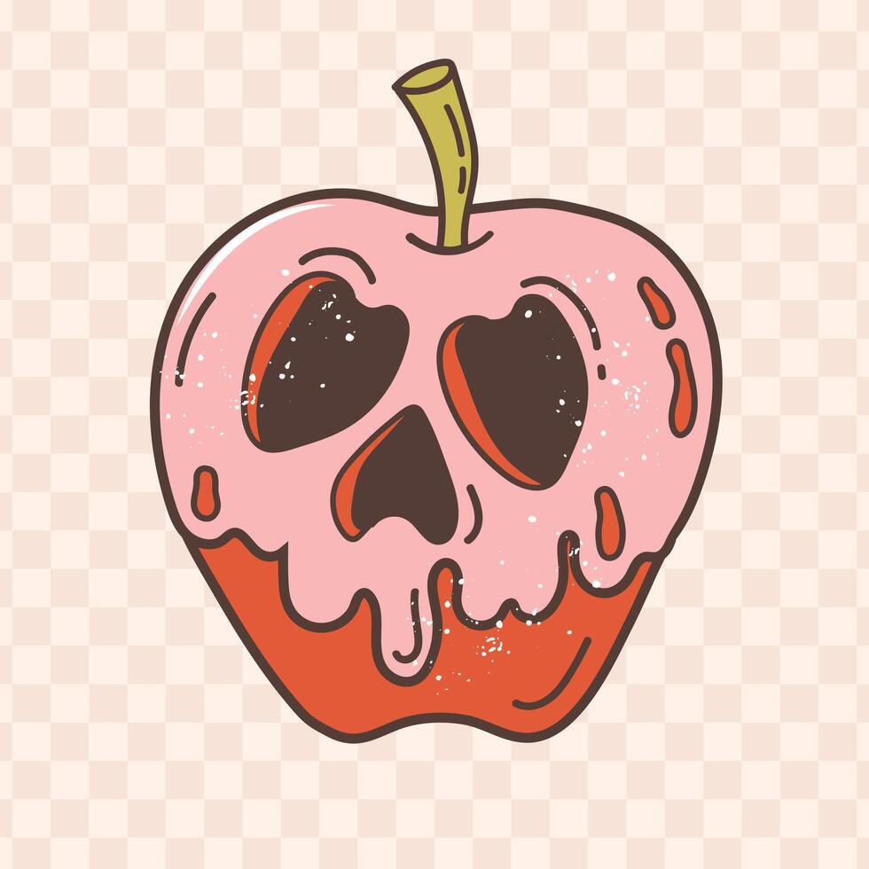 Retro spooky apple vector