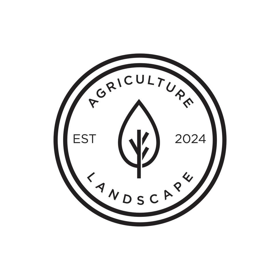 Farm logo template, logo design for agriculture, agronomy, wheat farm, Simple Thin Line Icon, suitable for agriculture business vector