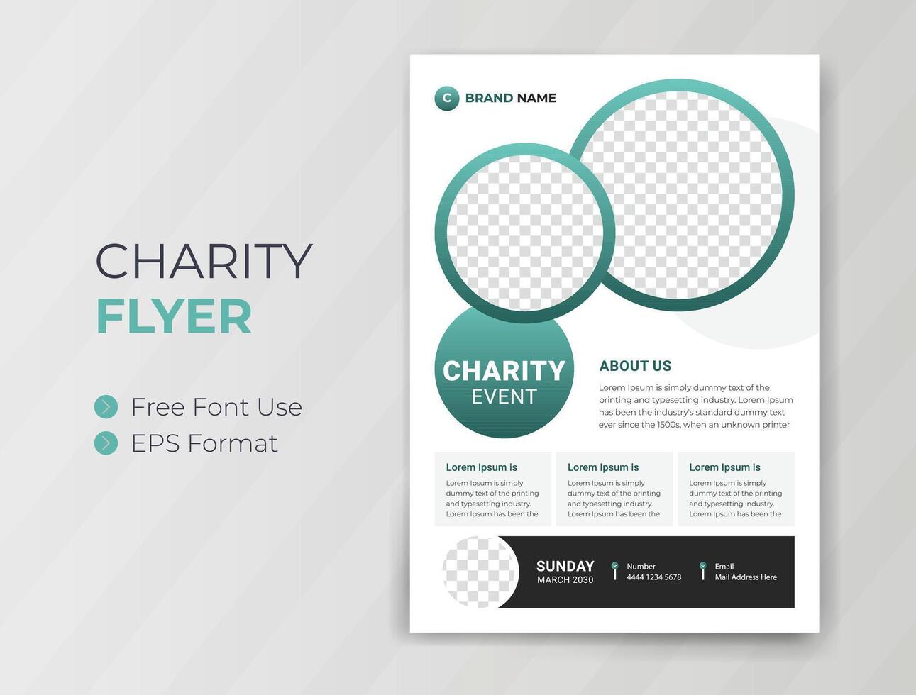 Charity Flyer design and Fundraising banner event Donation poster template for business vector