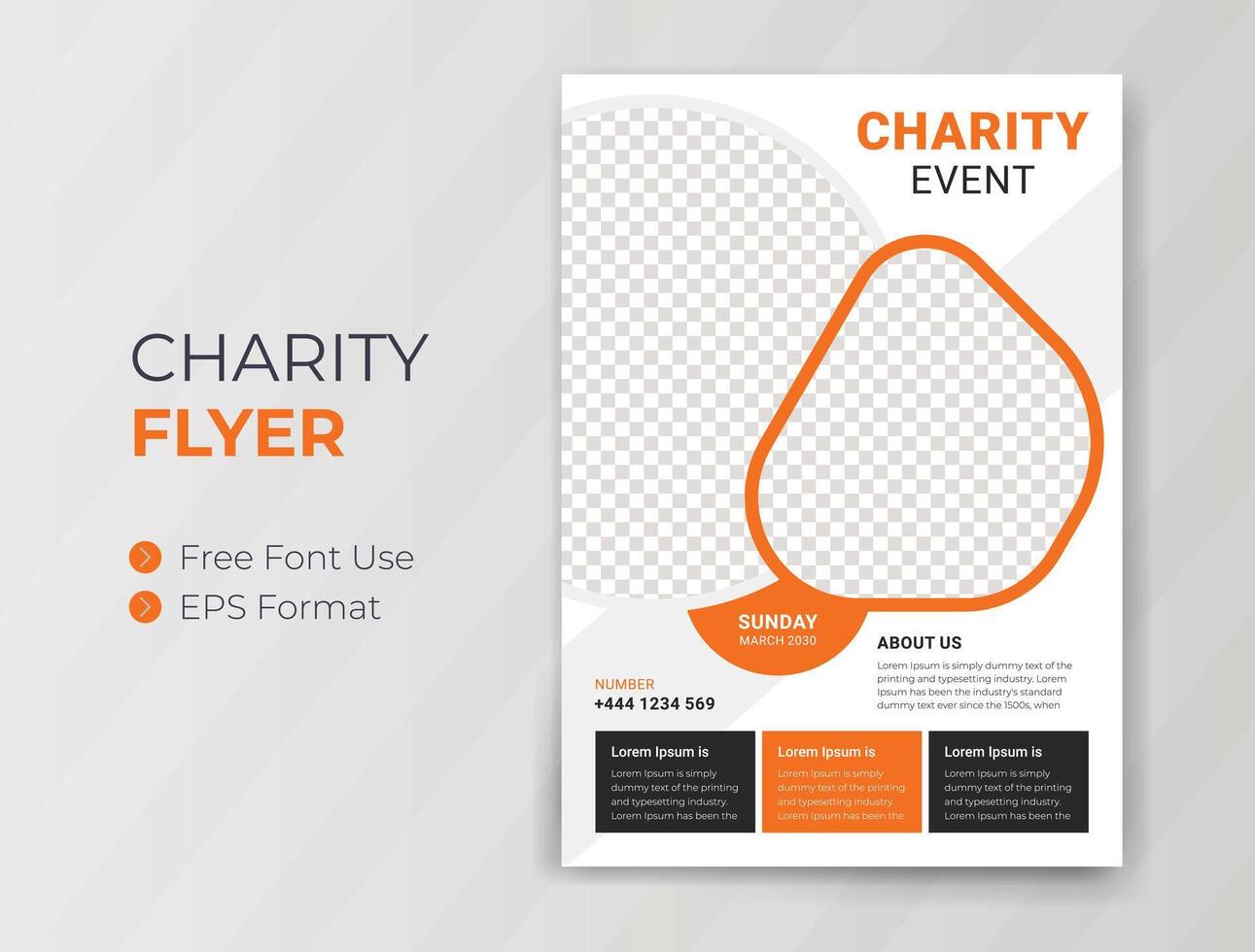 Charity Flyer design and Fundraising banner event Donation poster template for business vector