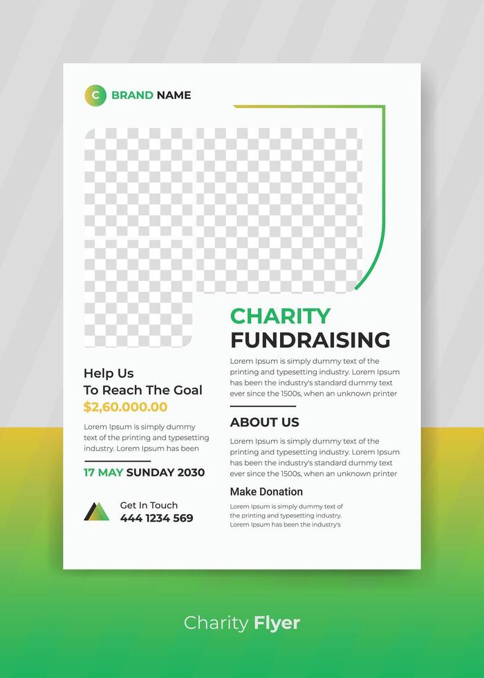 Charity Flyer design and Fundraising banner Donation poster vector