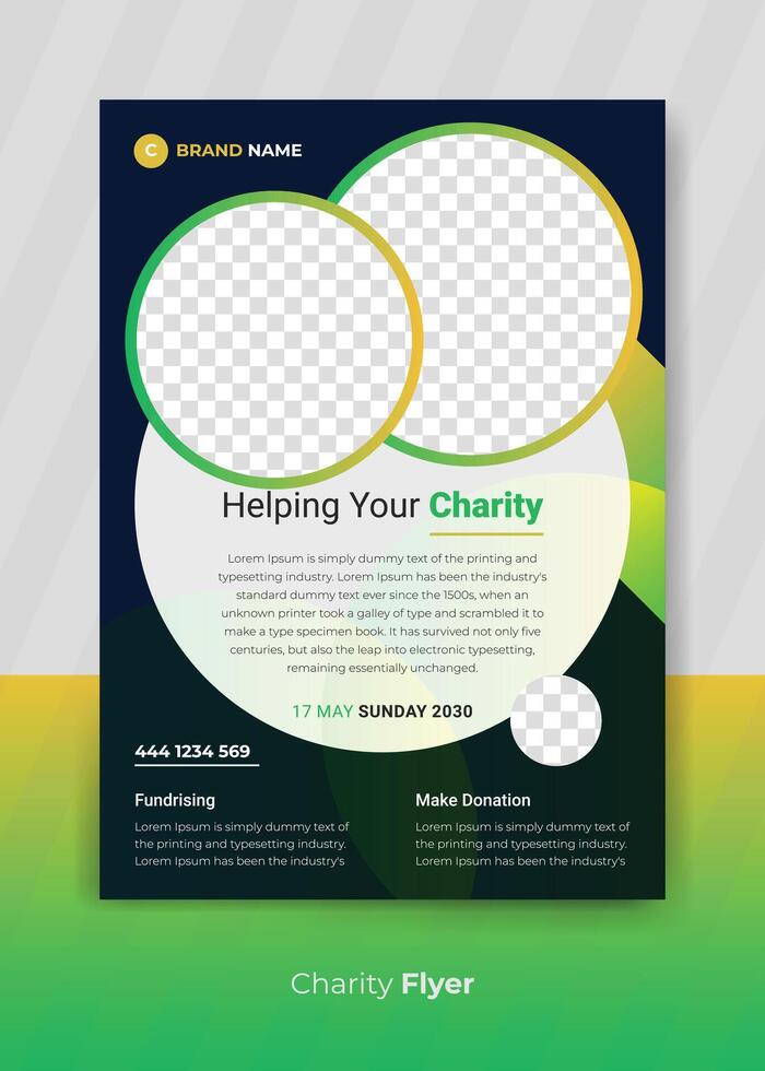 caridad volantes diseño y evento recaudación de fondos bandera voluntario donación publicidad póster modelo para negocio vector