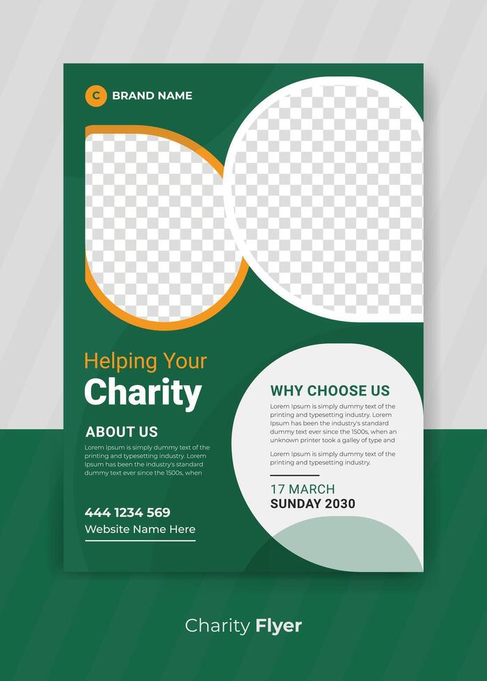 Event Charity Flyer design and Fundraising banner volunteer Donation Advertising poster template for business vector