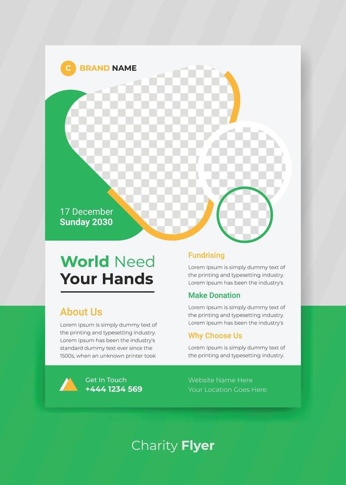 Charity Flyer design and Fundraising banner vector