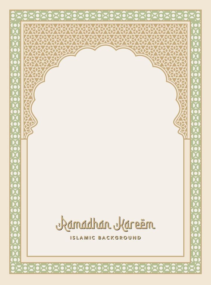 islámico ramadhan antecedentes con un decorativo marco y un sitio para texto vector