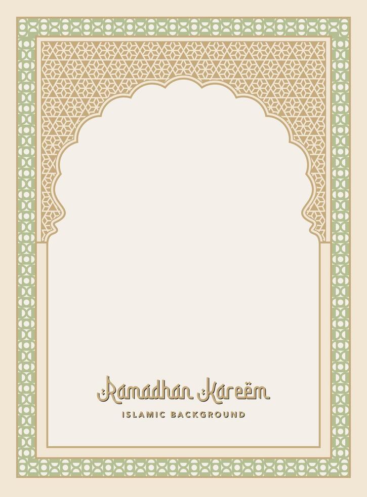 islamic ramadhan background with a decorative frame and a place for text vector