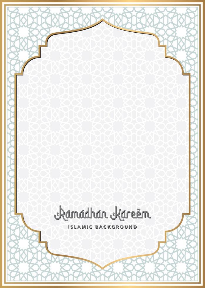 islamic ramadhan eid background with a decorative frame and a place for text vector