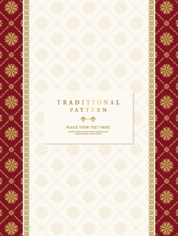 traditional batik pattern background with a decorative frame and a place for text vector