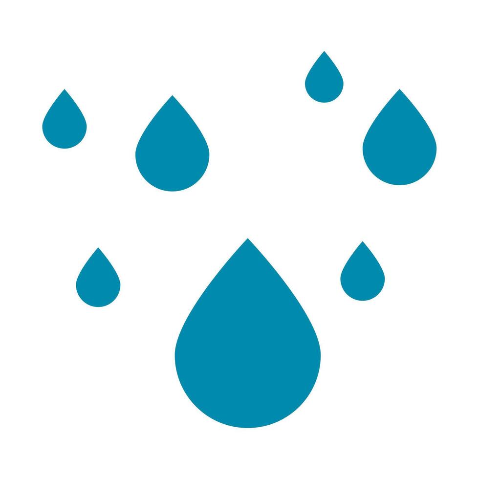 Falling Drop water icon. Rain, wet weather. Illustration vector