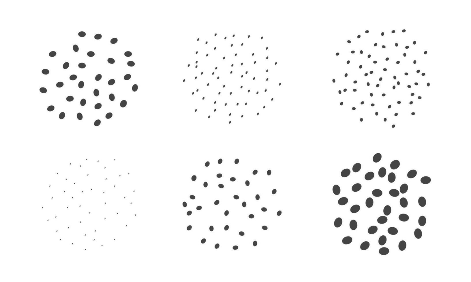 resumen semillas o grano. diferente Talla de puntos cereal dispersión ilustración vector