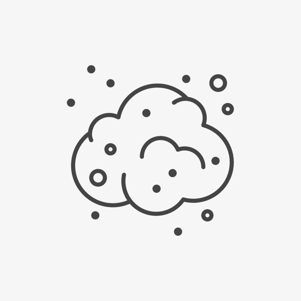 Dust cloud line icon. Cleaning Garbage, Cleanup, Sweeping. Illustration vector