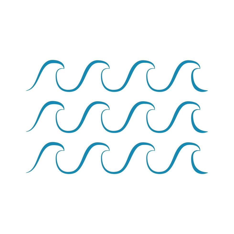 Ocean waves pattern. Marine water seamless. Illustration vector