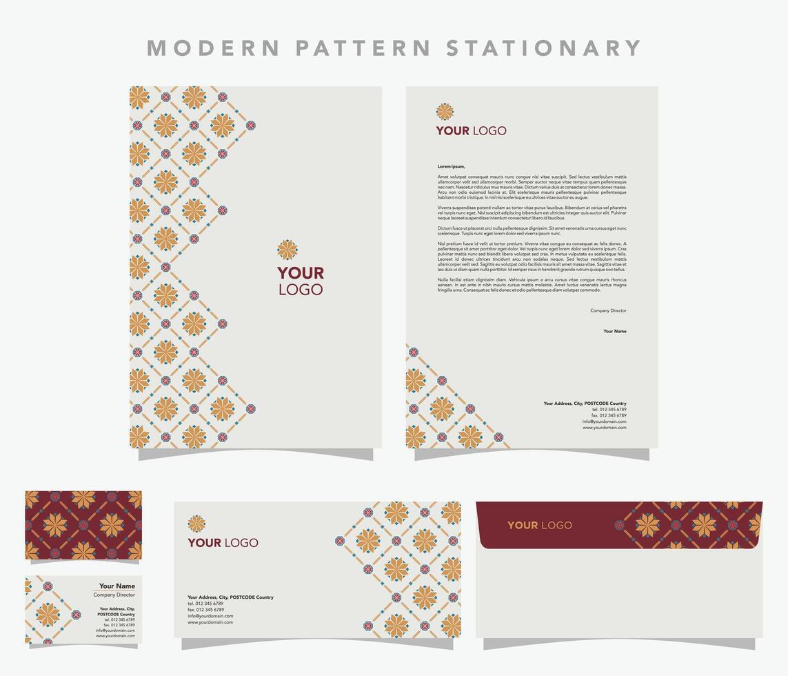 Modern Pattern Stationery Set vector