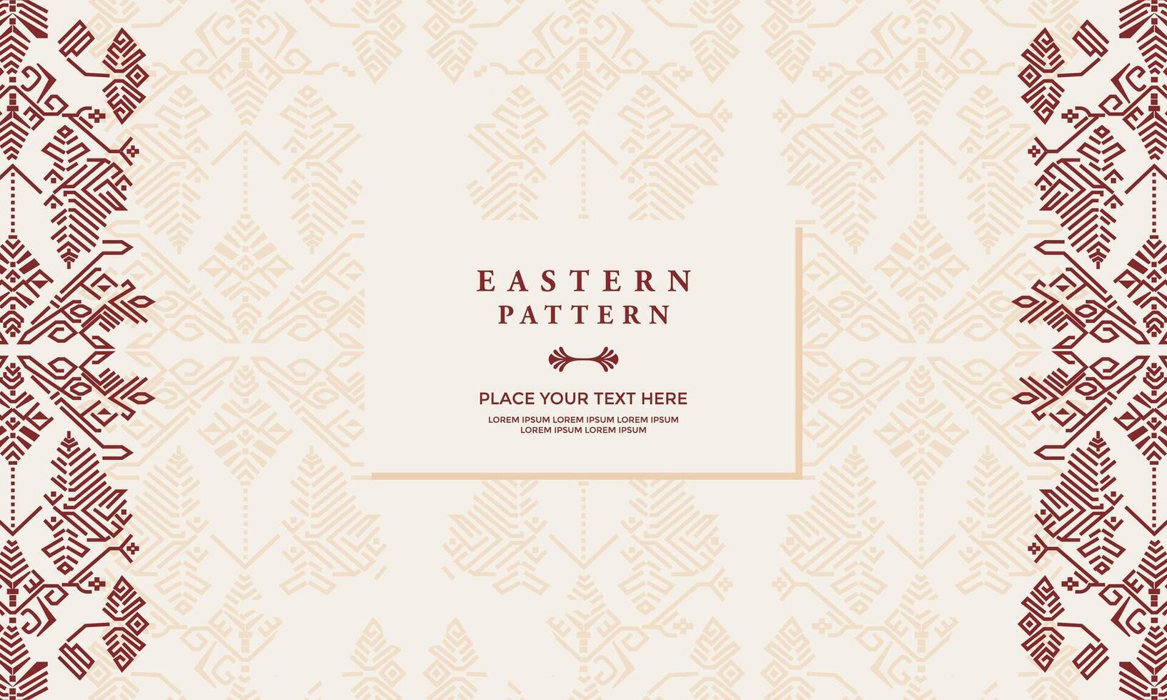 eastern pattern background with a decorative frame and a place for text vector