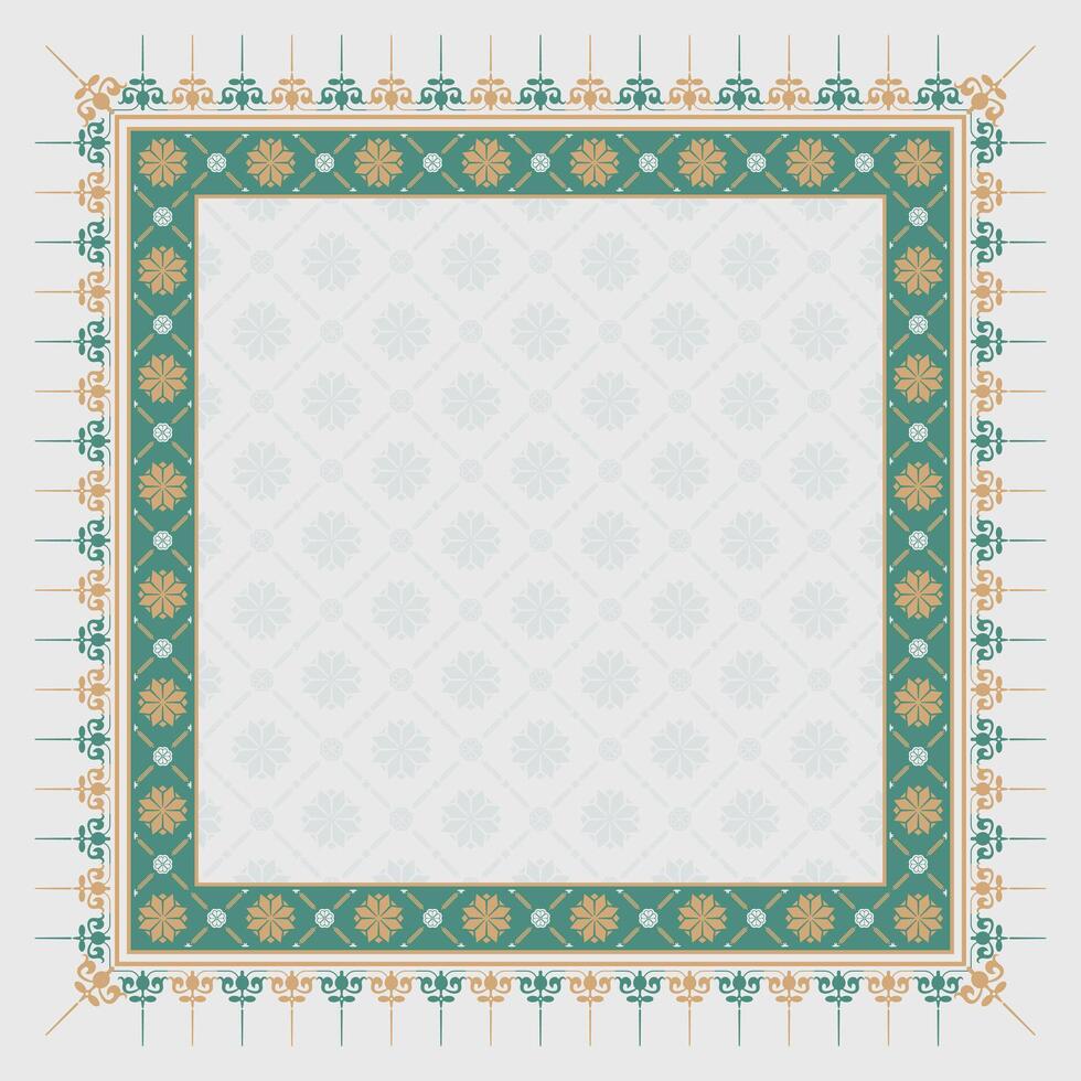 traditional batik pattern background with a decorative frame and a place for text vector