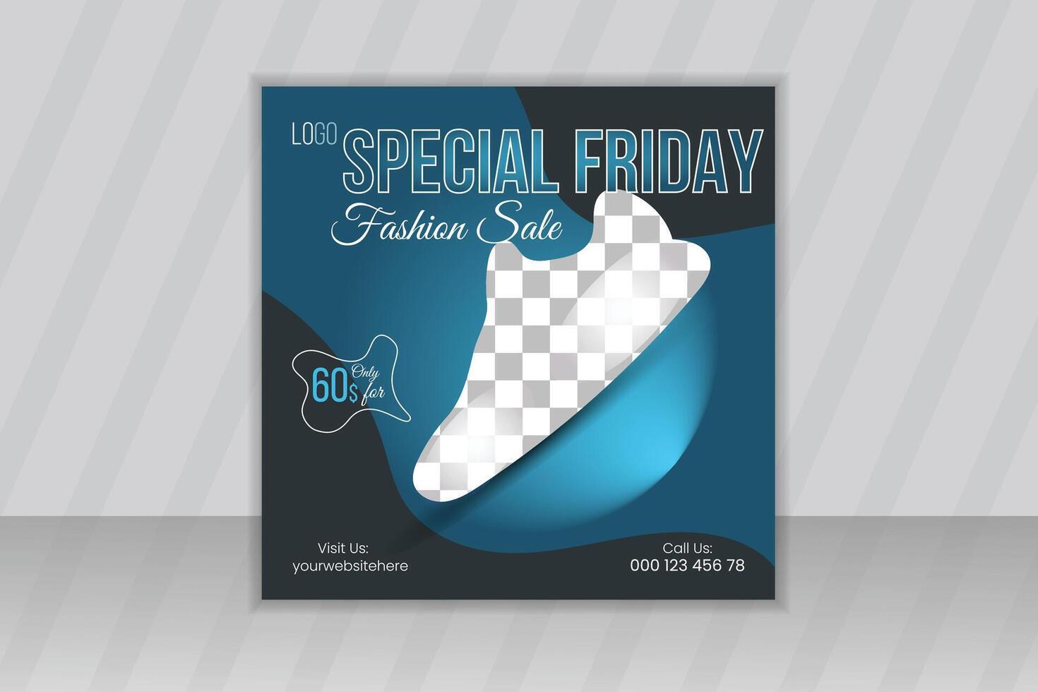 Fashion shoes brand product Social media banner post template, Shoe ad Banner Design, Sneaker special sale square web banner vector