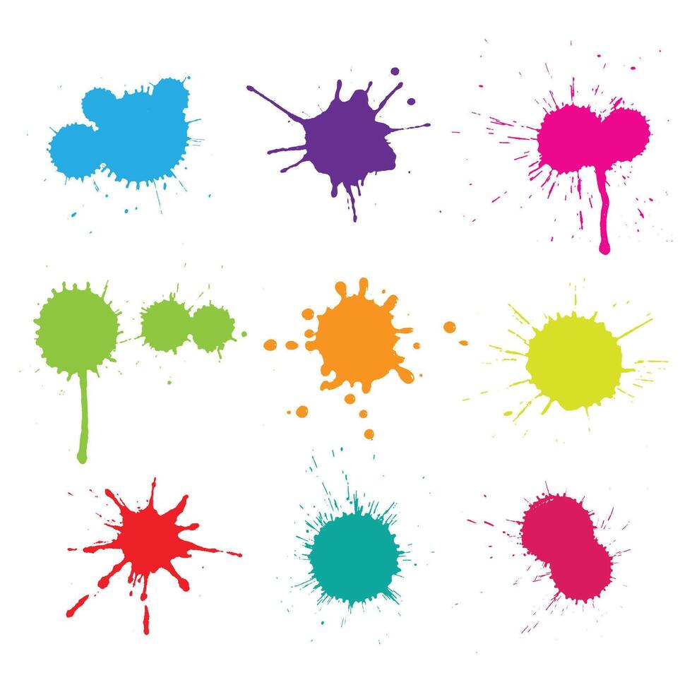 colorful paint splatters vector