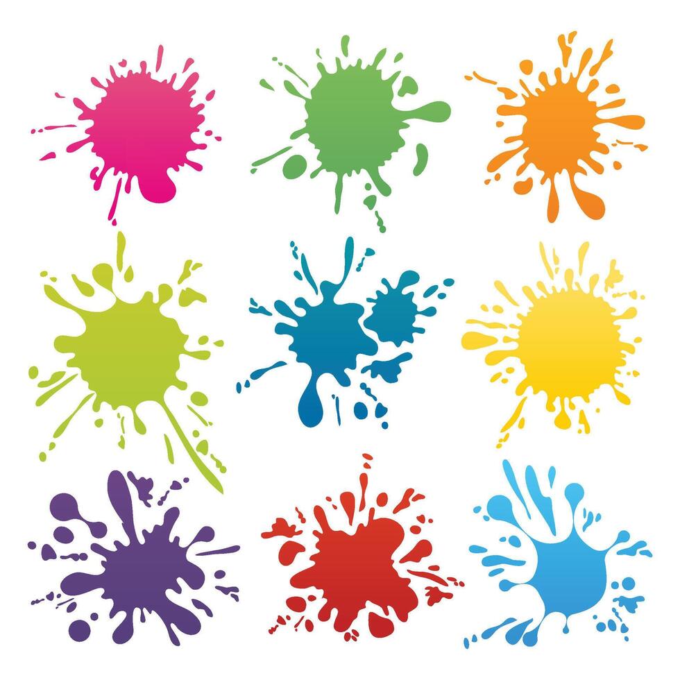 colorful paint splatter vector