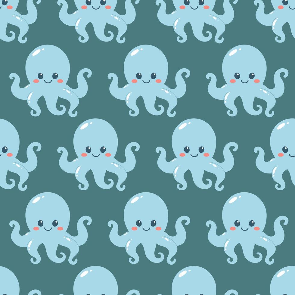 seamless-pattern-of-cute-octopus-on-blue-background-marine-life-animals-template-for-print-baby-shower-wallpaper-greeting-cards-and-invitation-43532263-vector-art-at-vecteezy