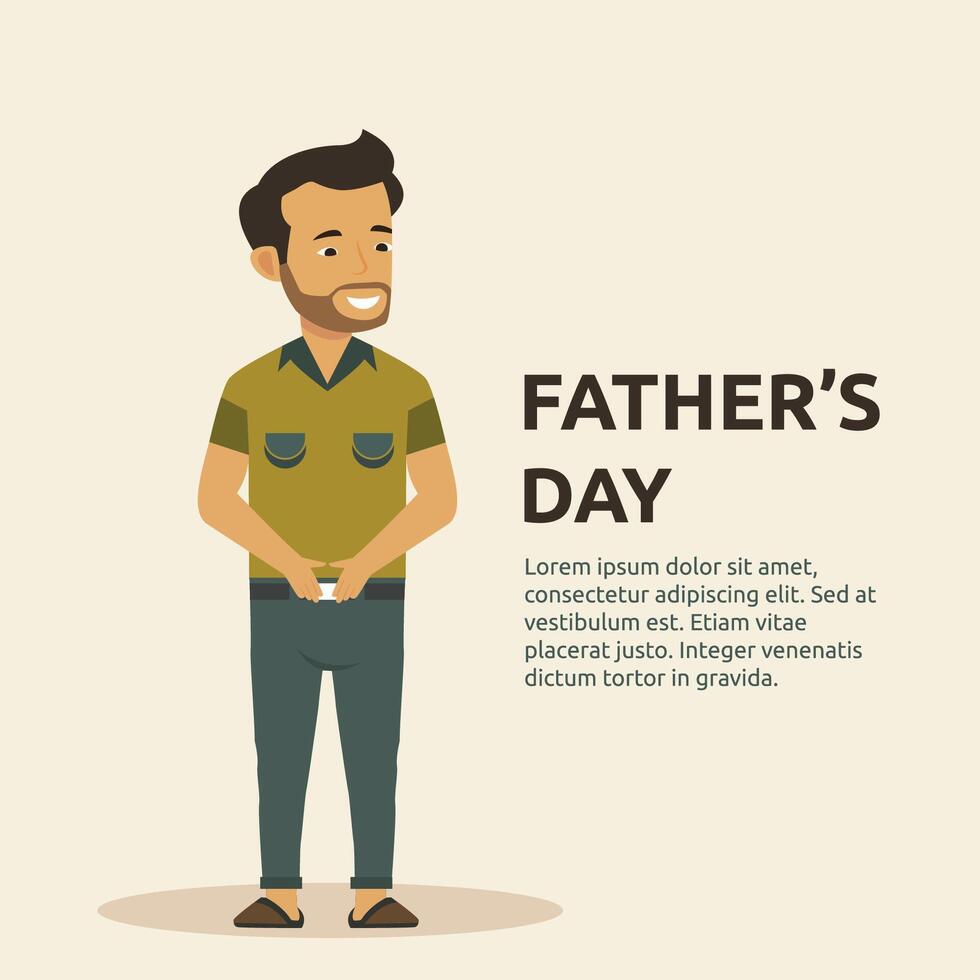 Happy Father Day Celebration with Character of Dad Looks Happy vector