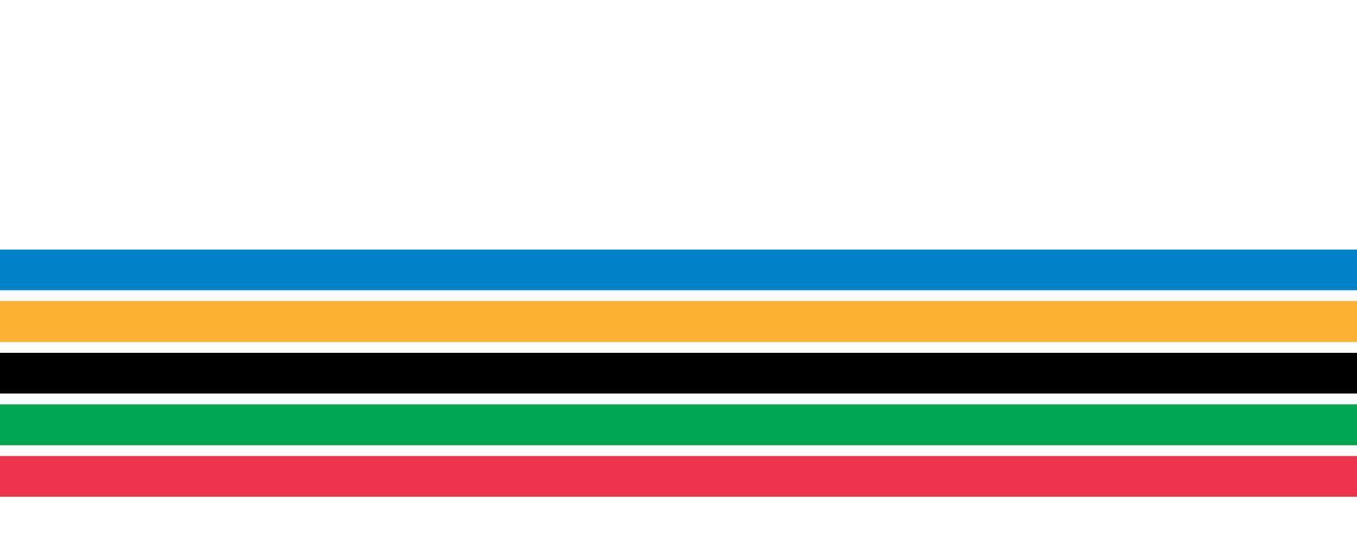 Flat color stripes of Olympic games isolated on a transparent background. illustration. vector