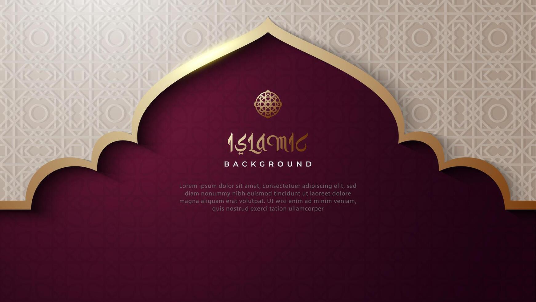 Purple islamic background with gold luxury vector