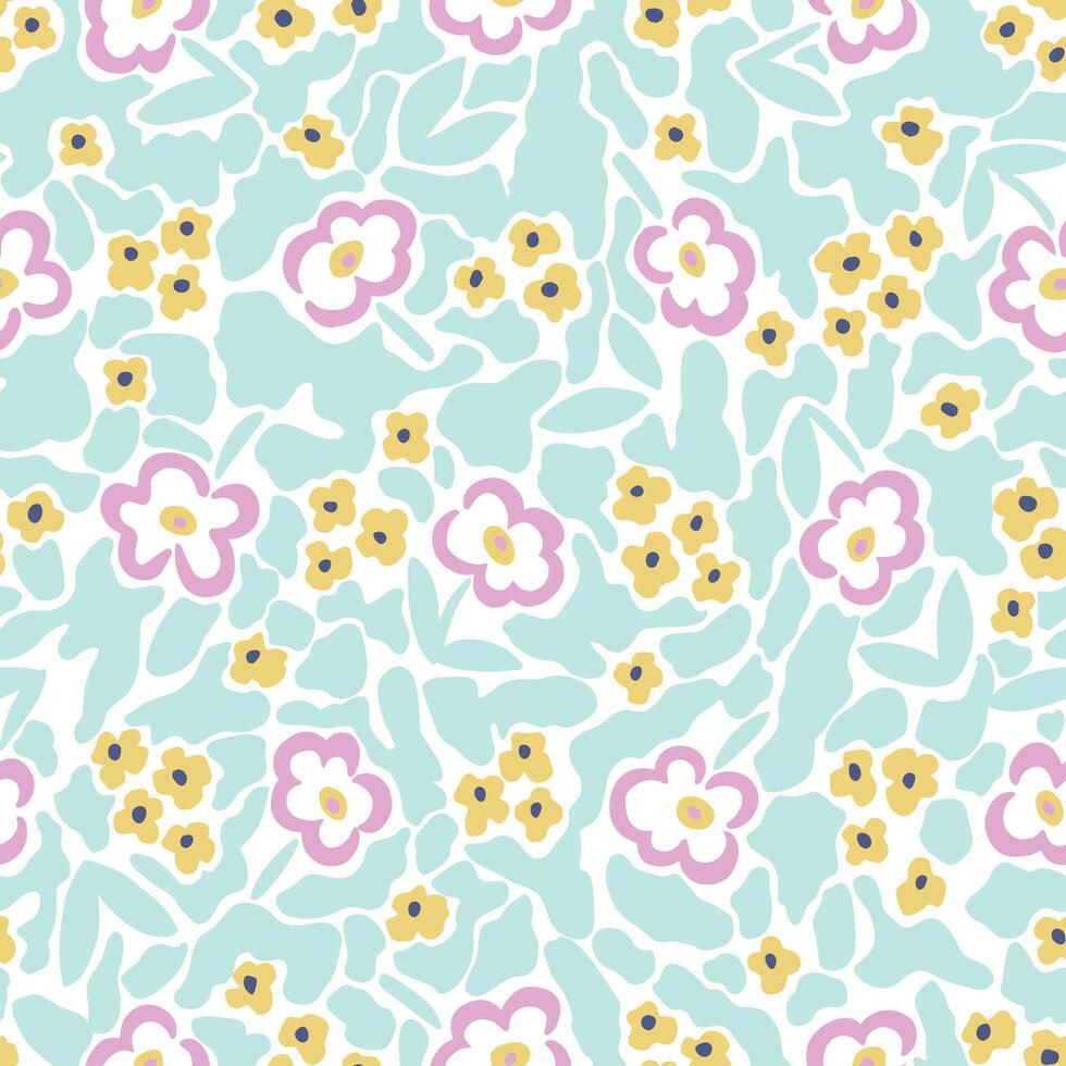 Cute floral seamless repeat pattern digital artwork vector