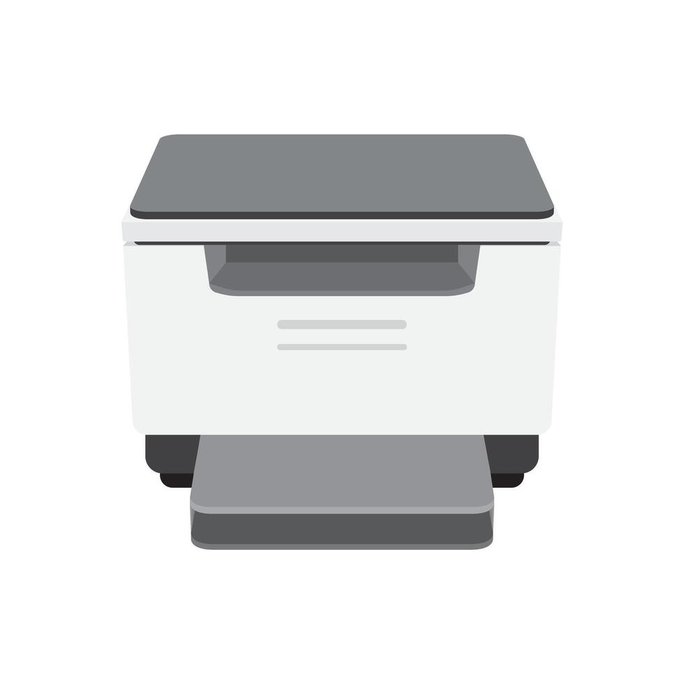 Realistic printer and scanner on white background. vector