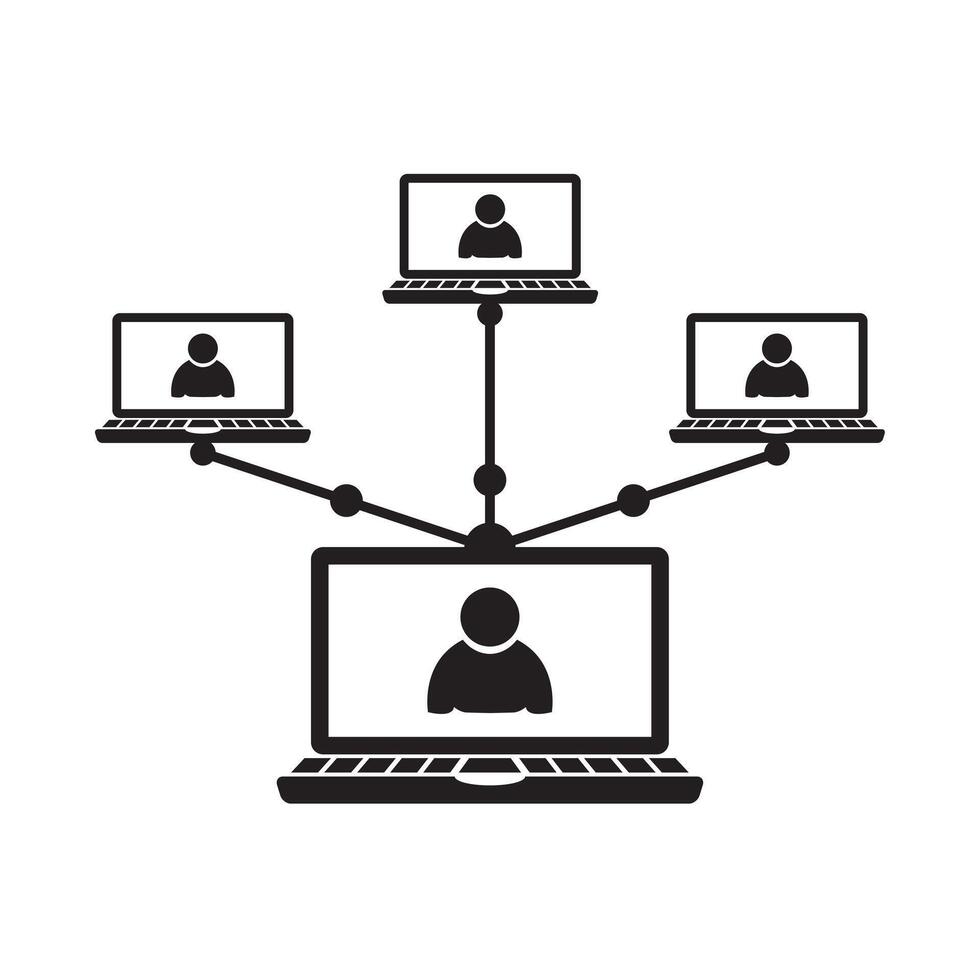 Local Area Network and Wide Area Network. Internet diagram on white background. vector