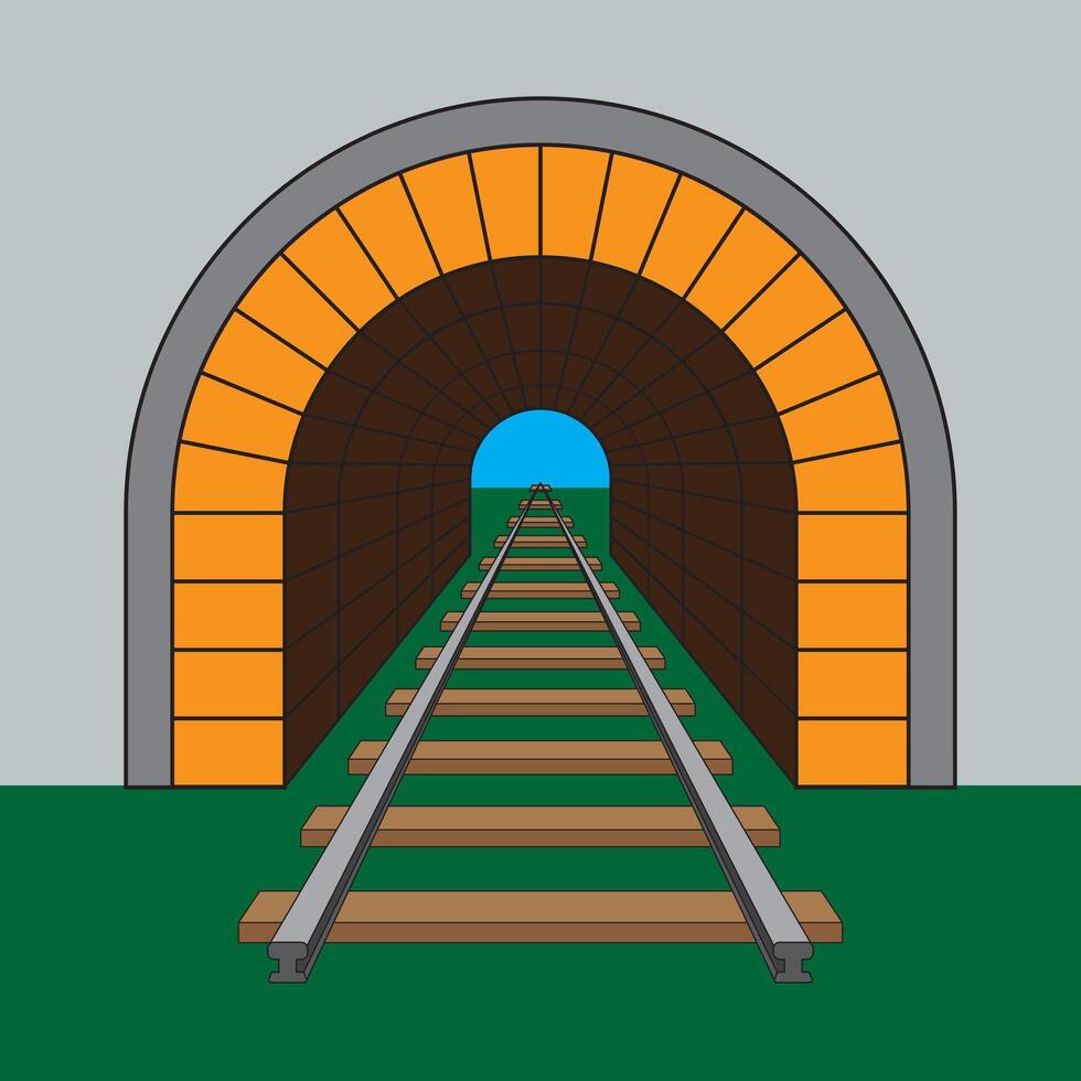 ferrocarril túnel aislado en gris antecedentes. ilustración eps 10 vector