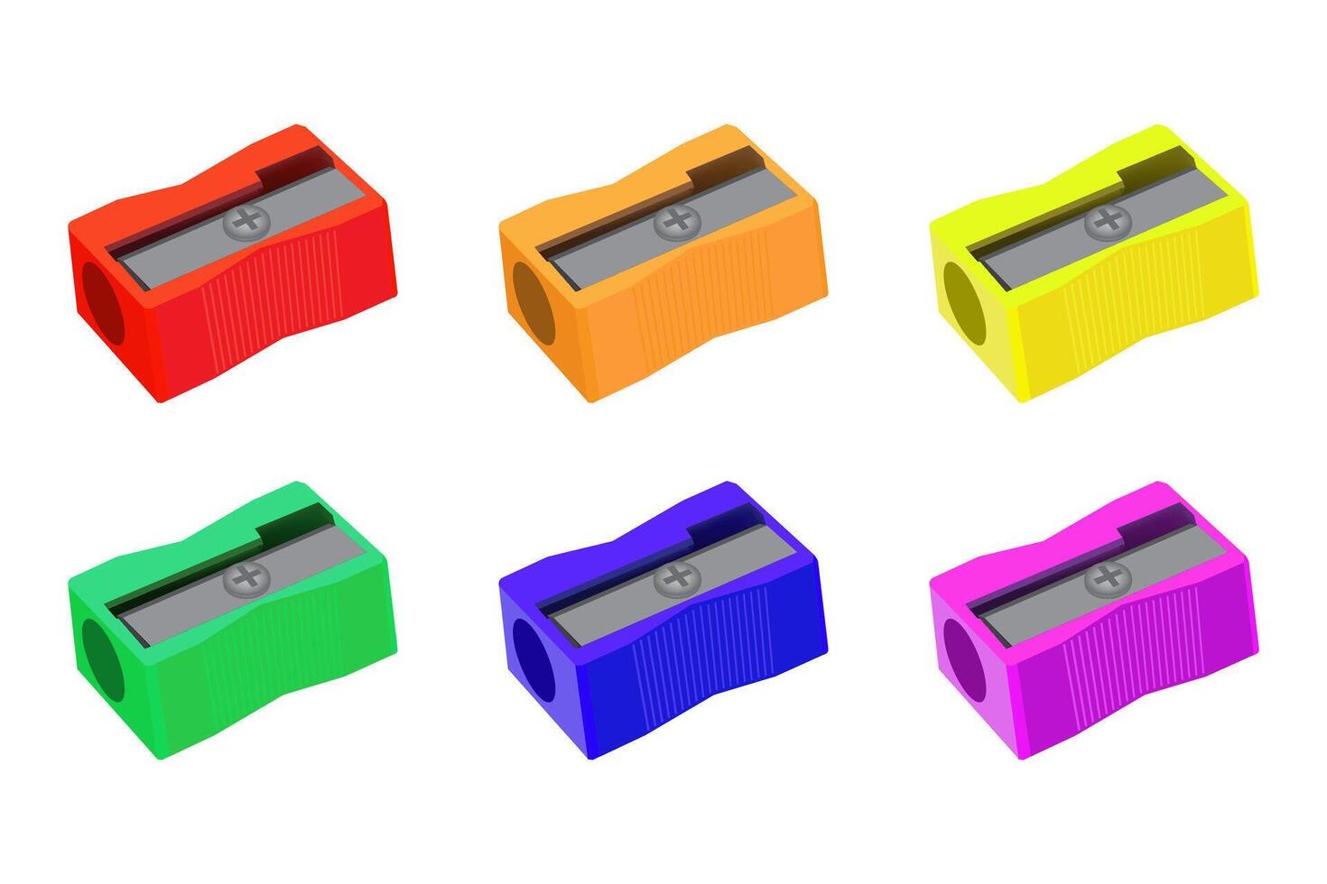 Set of pencil sharpener multicolor on white background. Illustration EPS 10. vector