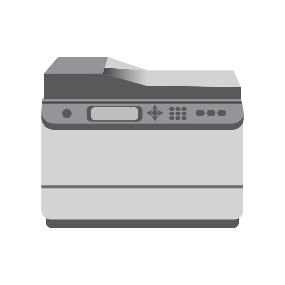 Flat printer icon on white background. vector