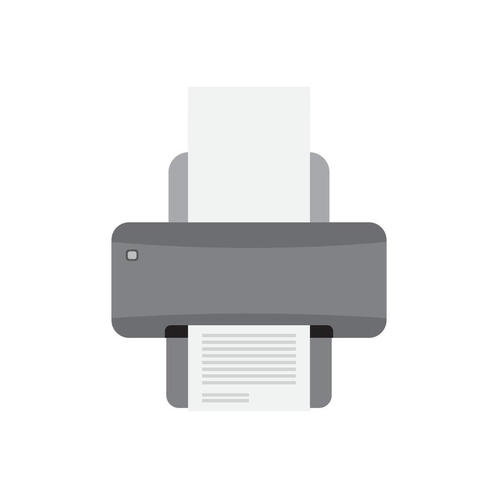 Flat printer icon on white background. vector