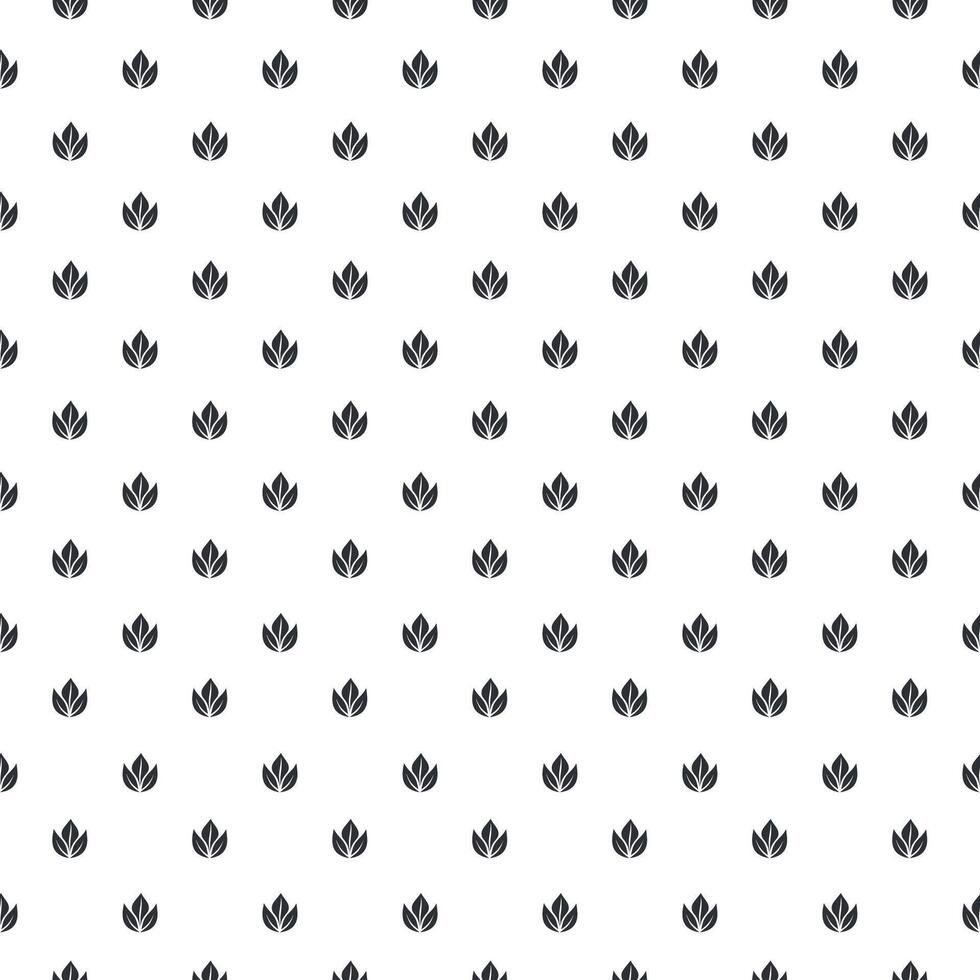 Simple seamless pattern with black simple flowers on white background vector