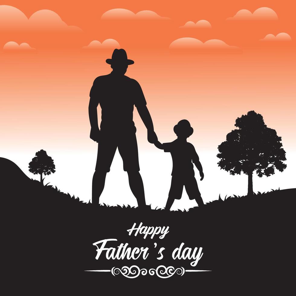 happy father's day greeting card Fathers Day social media post Celebrating vector