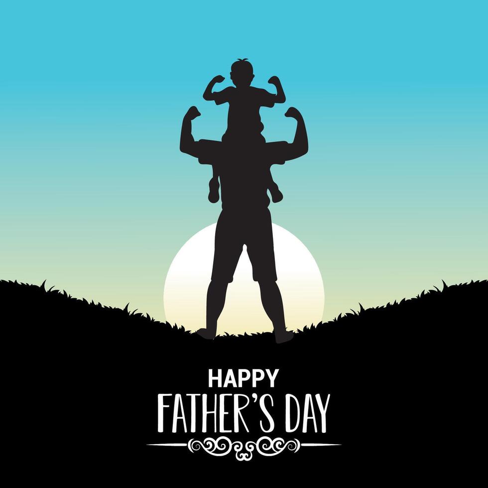 happy father's day greeting card Fathers Day social media post Celebrating vector