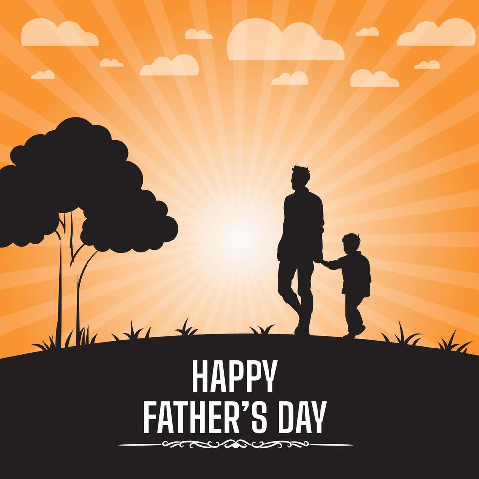 happy father's day greeting card Fathers Day social media post Celebrating vector