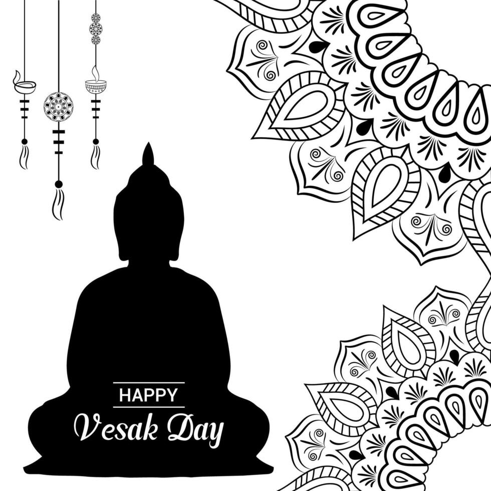 Flat vertical poster template for vesak day illustration festival celebration social media post and vesak day Banner vector
