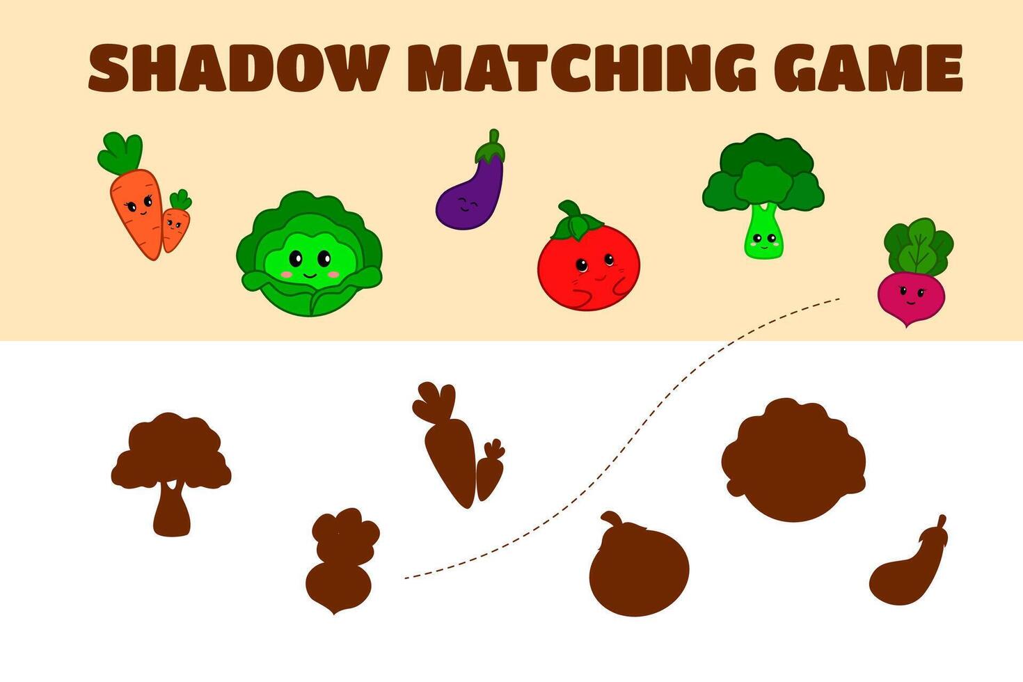 Find the correct shadow Children's educational game vector