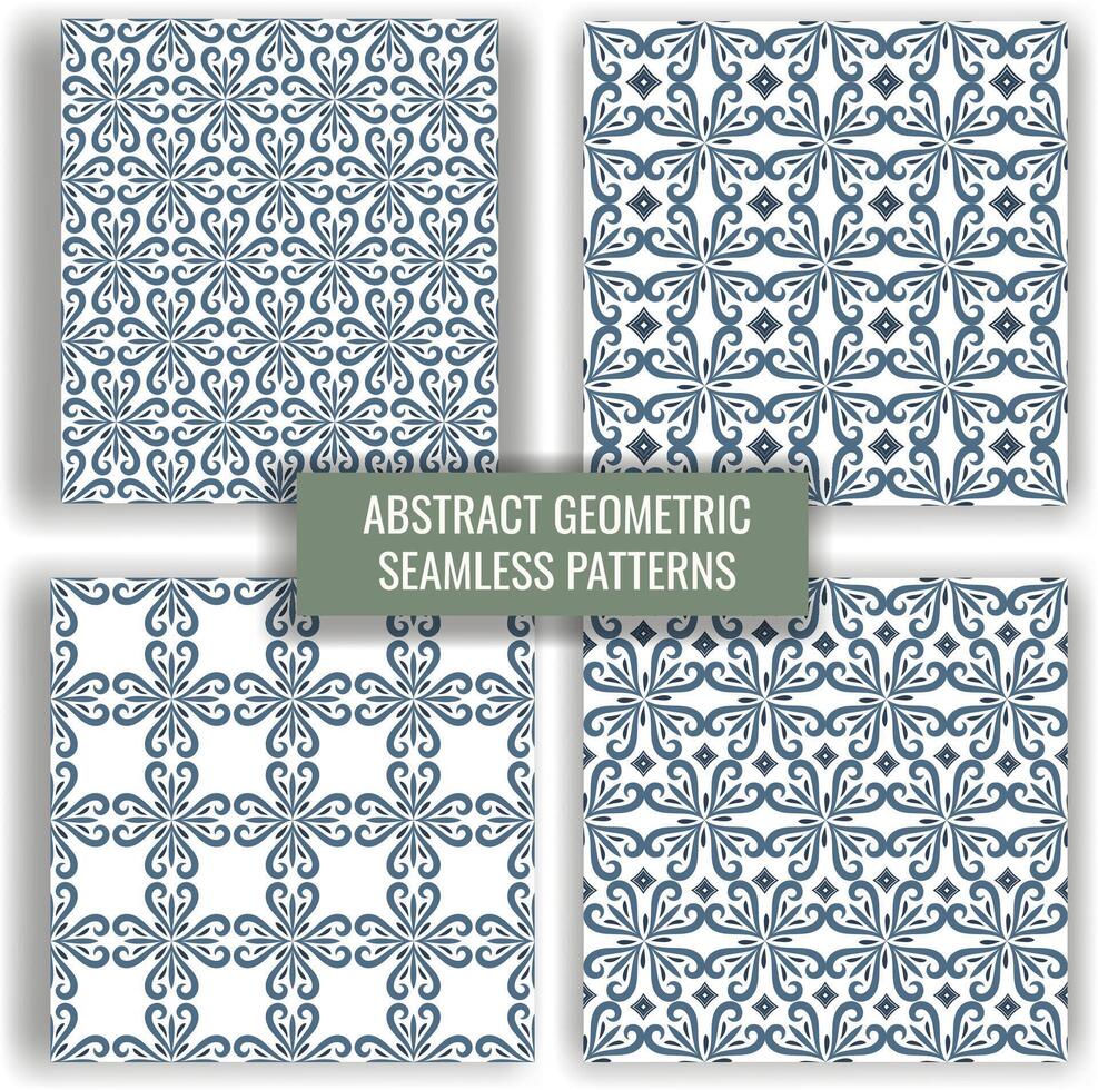 Blue abstract seamless pattern. elegant background design for fabric, textile, wallpaper, wrapping. Fashion universal pattern with floral elements. vector