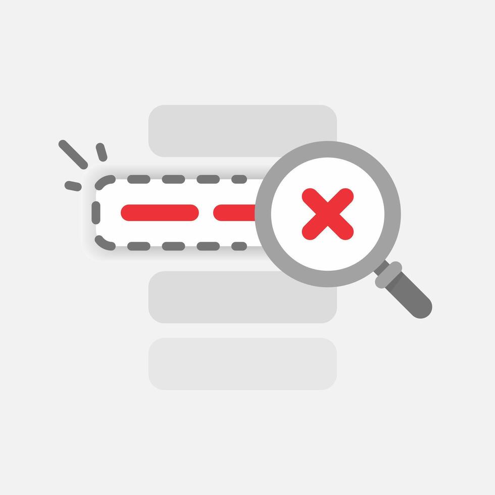 search no result, information or data not found in the list concept illustration flat design. simple modern graphic element for empty state ui, infographic, icon vector