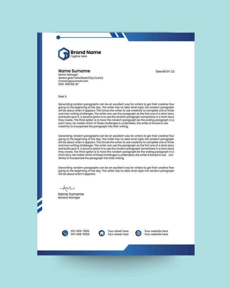 letterhead, letterhead template, letterhead design vector