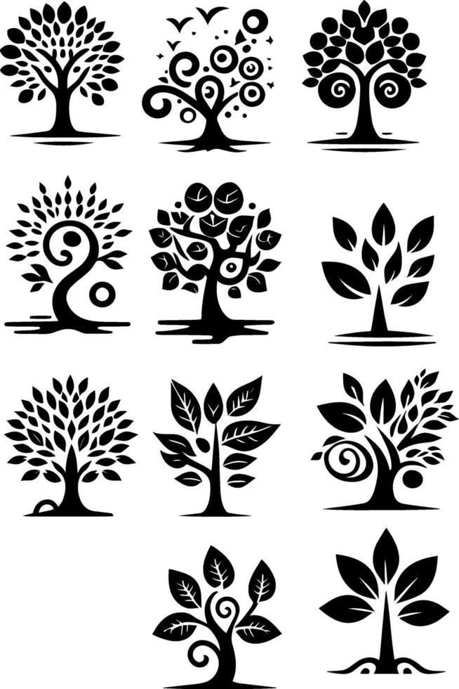 Tree Silhouettes Illustration Icon vector