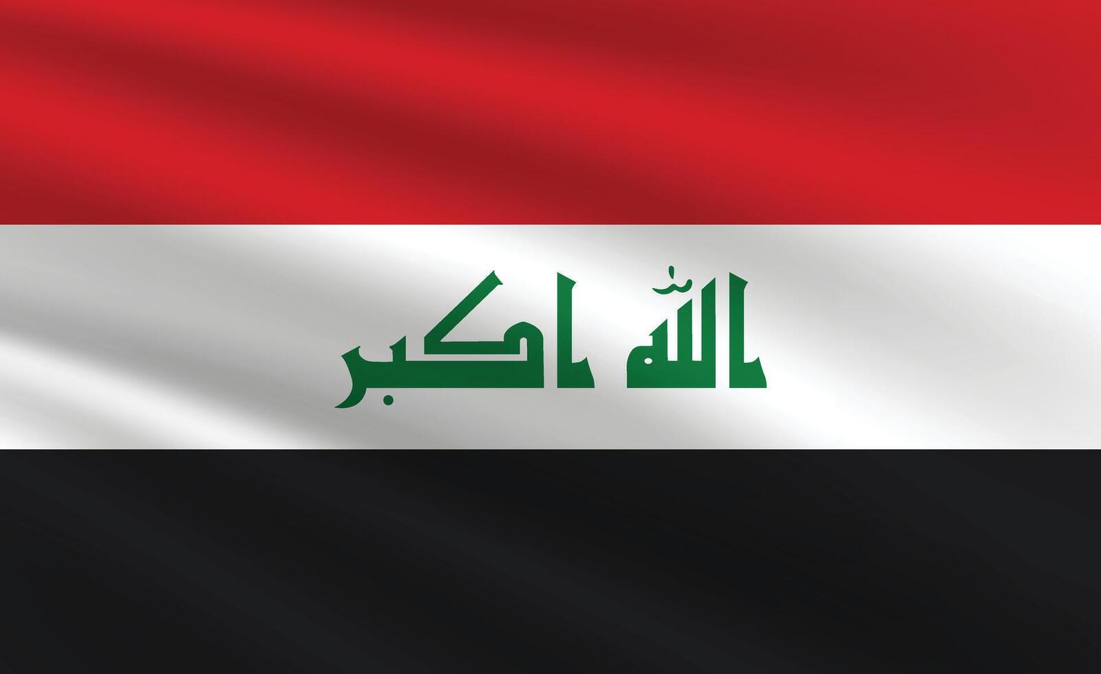National Flag of Iraq. Iraq Flag. Waving Iraq flag. vector