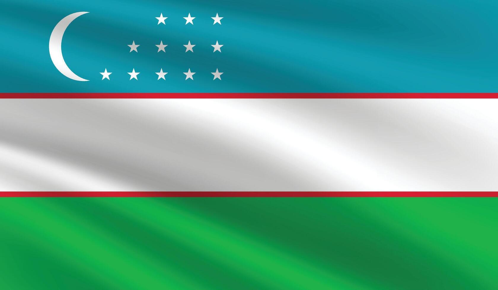 National Flag of Uzbekistan. Uzbekistan Flag. Waving Uzbekistan flag. vector