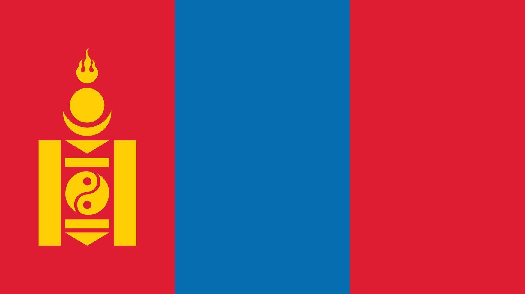National Flag of Mongolia. Mongolia Flag. vector