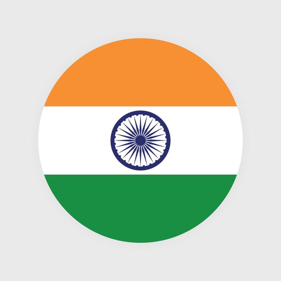 National Flag of India. India Flag. India Round flag. vector